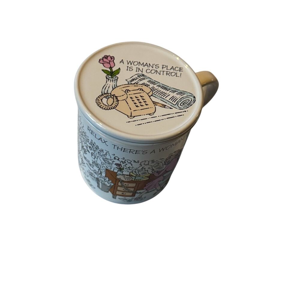 Vintage Hallmark Mug Mates Coffee Mug & Coaster A Woman’s Place 1986 Girl Power - Picture 6 of 9